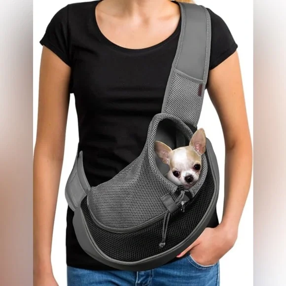 Gray Pet Sling Small Dog Carrier - Picture 1 of 9